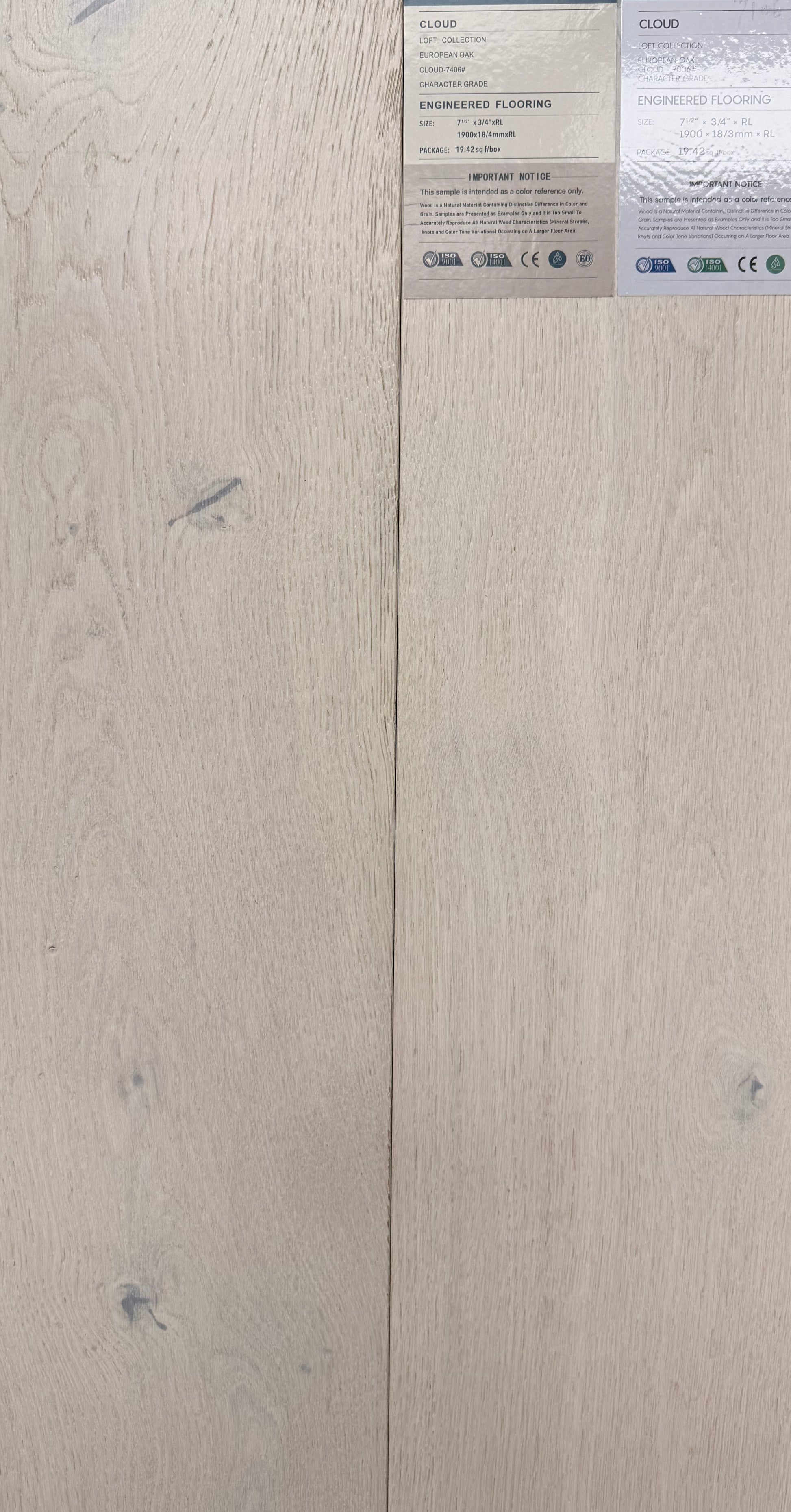 Top Floorings European Oak Engineered Hardwood Flooring – Cloud | 7.5" Wide | 3/4" Thick | Wire Brushed – Main View