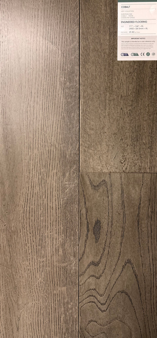 Top Floorings European Oak Engineered Hardwood Flooring – Cobalt | 7.5" Wide | 3/4" Thick | Wire Brushed – Main View