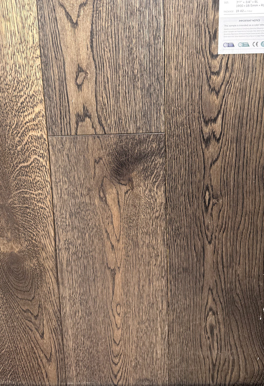 Top Floorings European Oak Engineered Hardwood Flooring – Latte | 7.5" Wide | 3/4" Thick | Wire Brushed – Main View