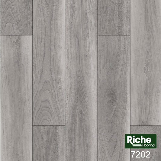 Riche Coastal Grey SPC Vinyl Plank Flooring | 9mm | 5.9" Wide | 100% Waterproof | EVA Pad Included – Main View