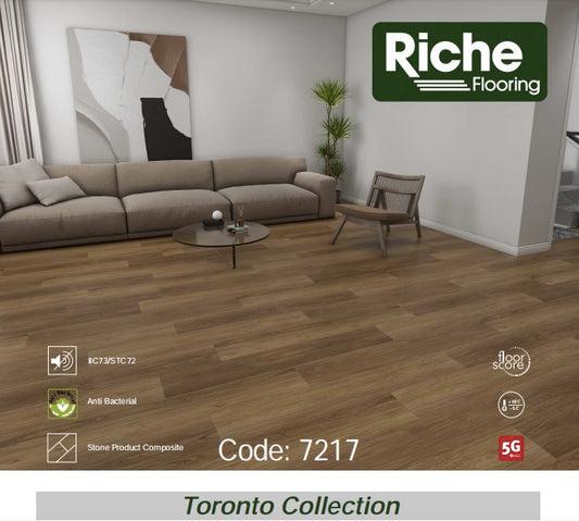 Riche Warm Chestnut SPC Vinyl Plank Flooring | 9mm Waterproof with EVA Pad | 7.09" Wide – Main View