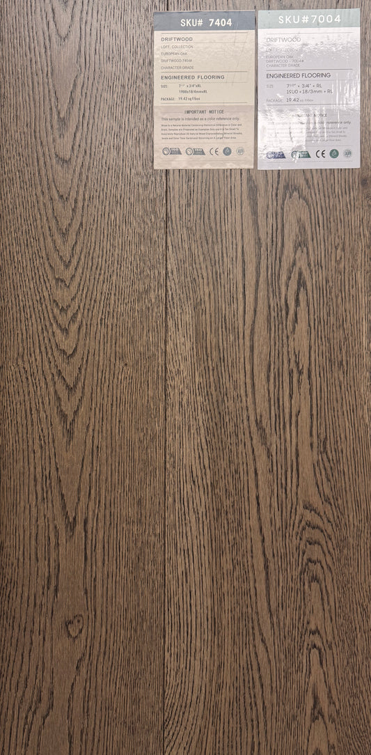 Top Floorings European Oak Engineered Hardwood Flooring – Driftwood | 7.5" Wide | 3/4" Thick | 4mm Wear – Main View