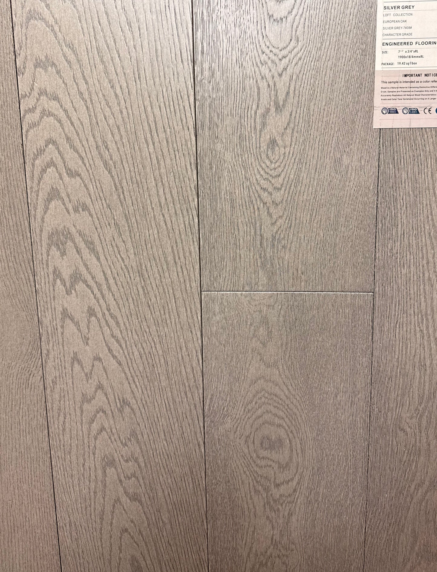 Top Floorings European Oak Engineered Hardwood Flooring – Silver Grey | 7.5" Wide | 3/4" Thick | 4mm Wear – Main View