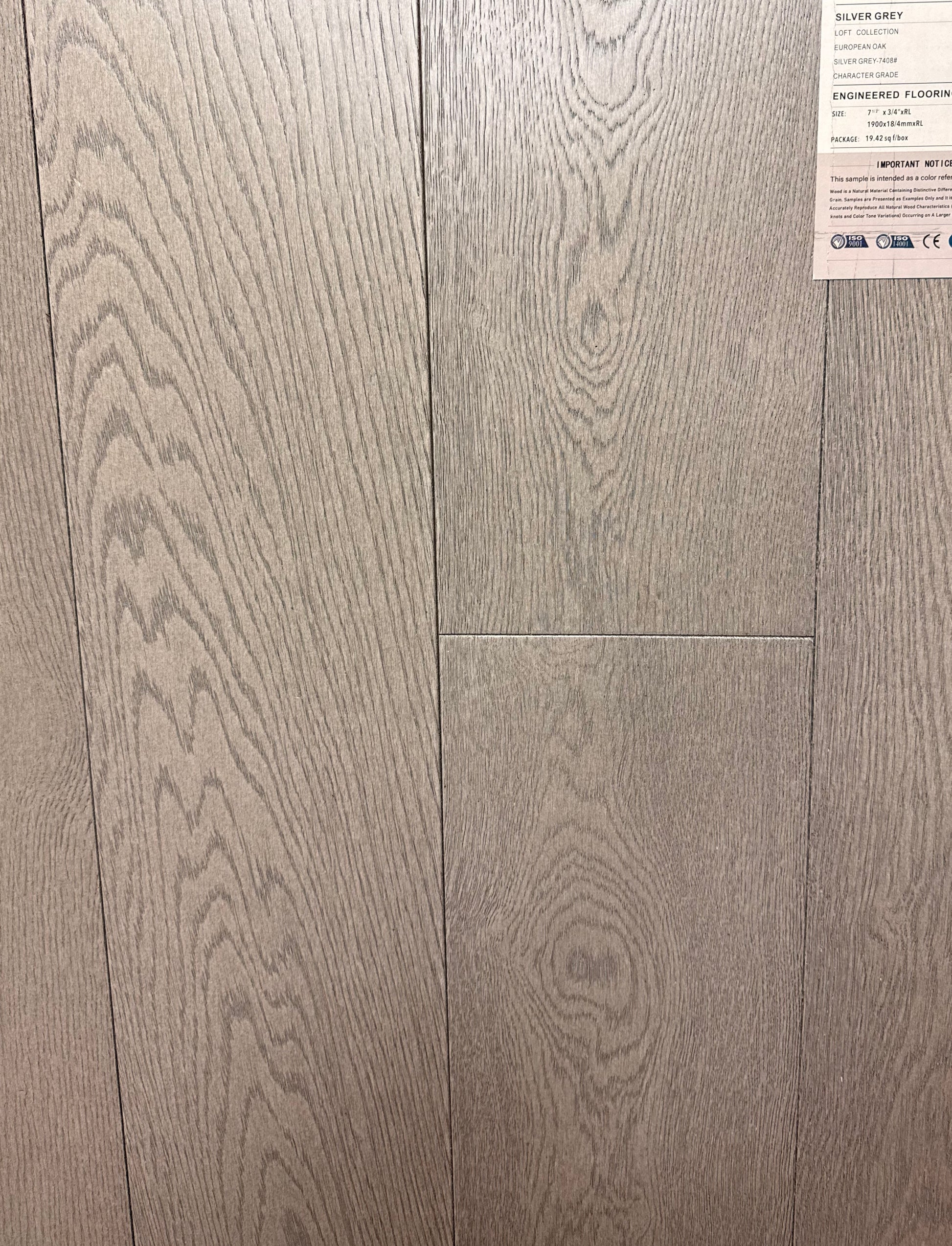 Top Floorings European Oak Engineered Hardwood Flooring – Silver Grey | 7.5" Wide | 3/4" Thick | 4mm Wear – Main View