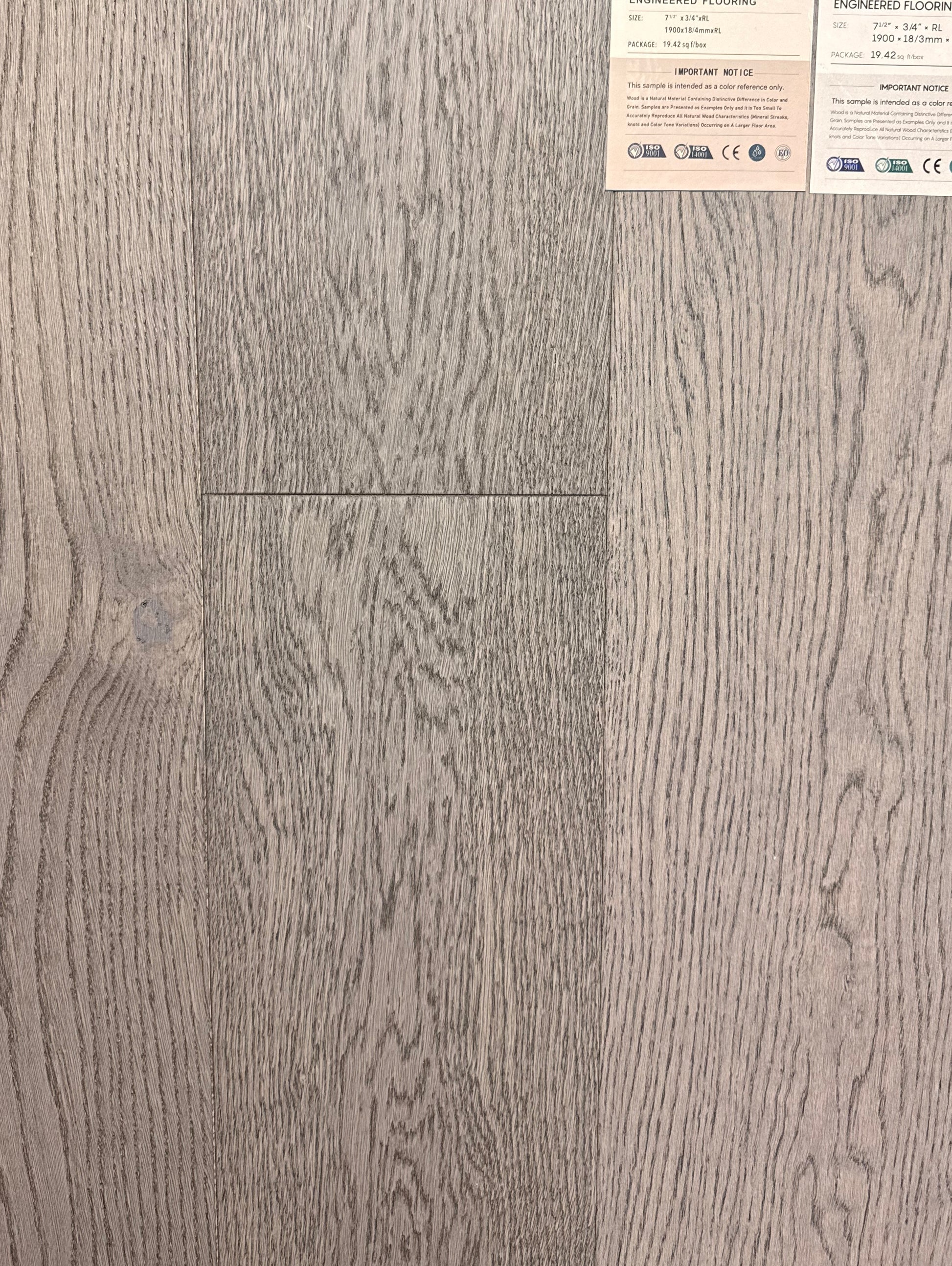 Top Floorings European Oak Engineered Hardwood Flooring – Pewter | 7.5" Wide | 3/4" Thick | 4mm Wear Layer – Main View