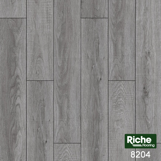 Riche Stone Grey Oak SPC Vinyl Plank Flooring | 10mm Waterproof with EVA Pad | 5.9" Wide