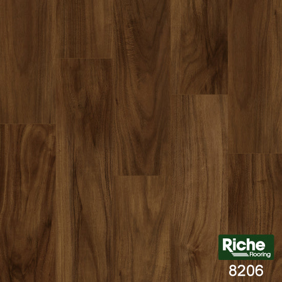 Riche Espresso Walnut SPC Vinyl Plank Flooring | 10mm Waterproof with EVA Pad | 5.9" Wide
