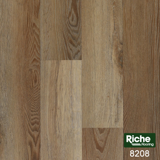Riche Toasted Caramel Oak SPC Vinyl Plank Flooring | 10mm Waterproof with EVA Pad | 5.9" Wide