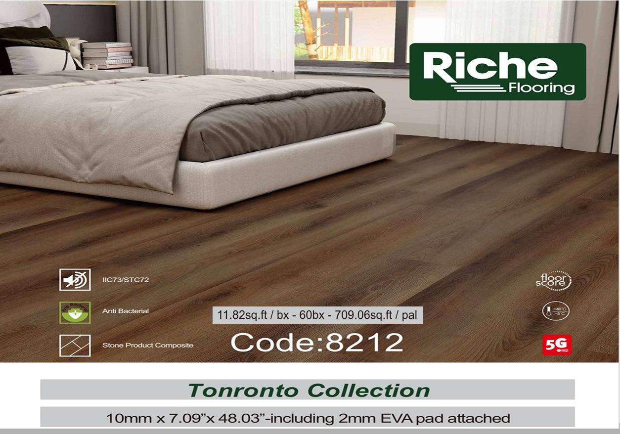 Riche Flooring Ultra-Thick 10mm SPC Vinyl – Tobacco Oak (20mil Wear Layer)