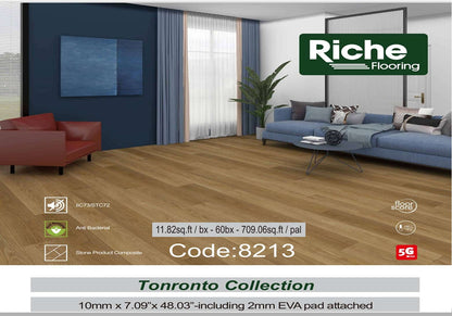 Riche Flooring Ultra-Thick 10mm SPC Vinyl – Amber Grain (20mil Wear Layer)
