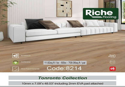 Riche Flooring Ultra-Thick 10mm SPC Vinyl – Caramel Dune (20mil Wear Layer)