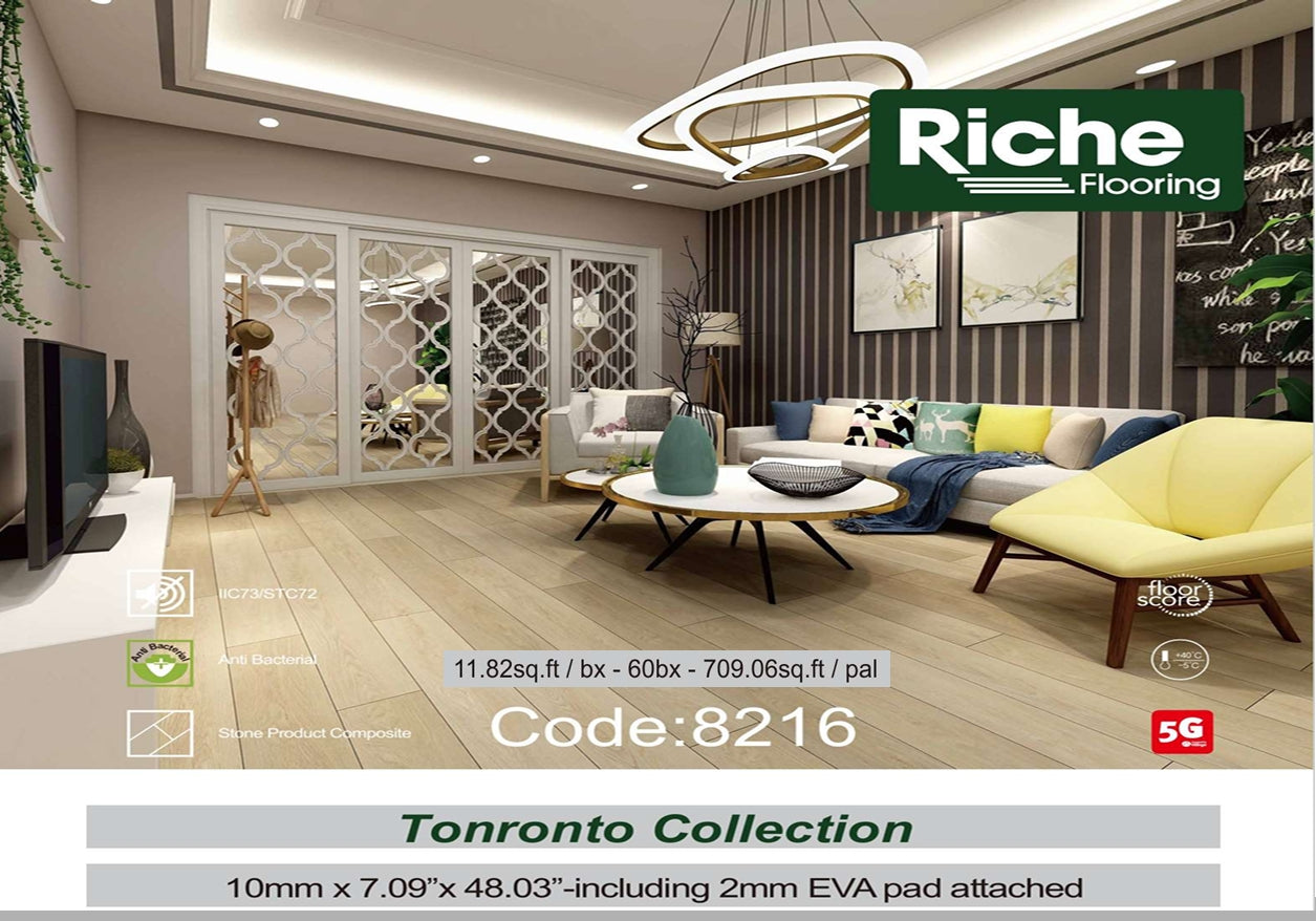 Riche Flooring Ultra-Thick 10mm SPC Vinyl – Morning Birch (20mil Wear Layer)