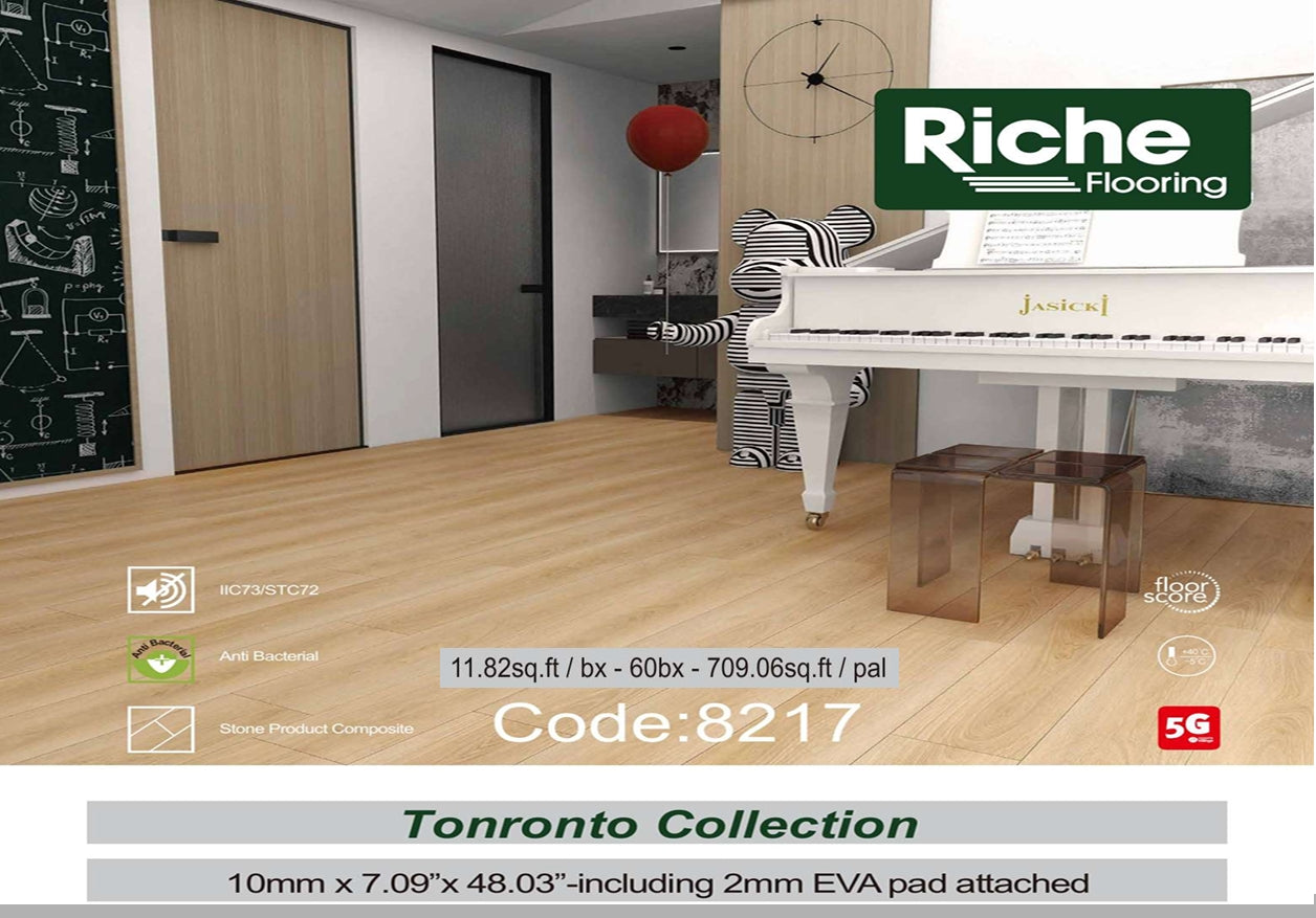 Riche Flooring Ultra-Thick 10mm SPC Vinyl – Butterscotch Pine (20mil Wear Layer)