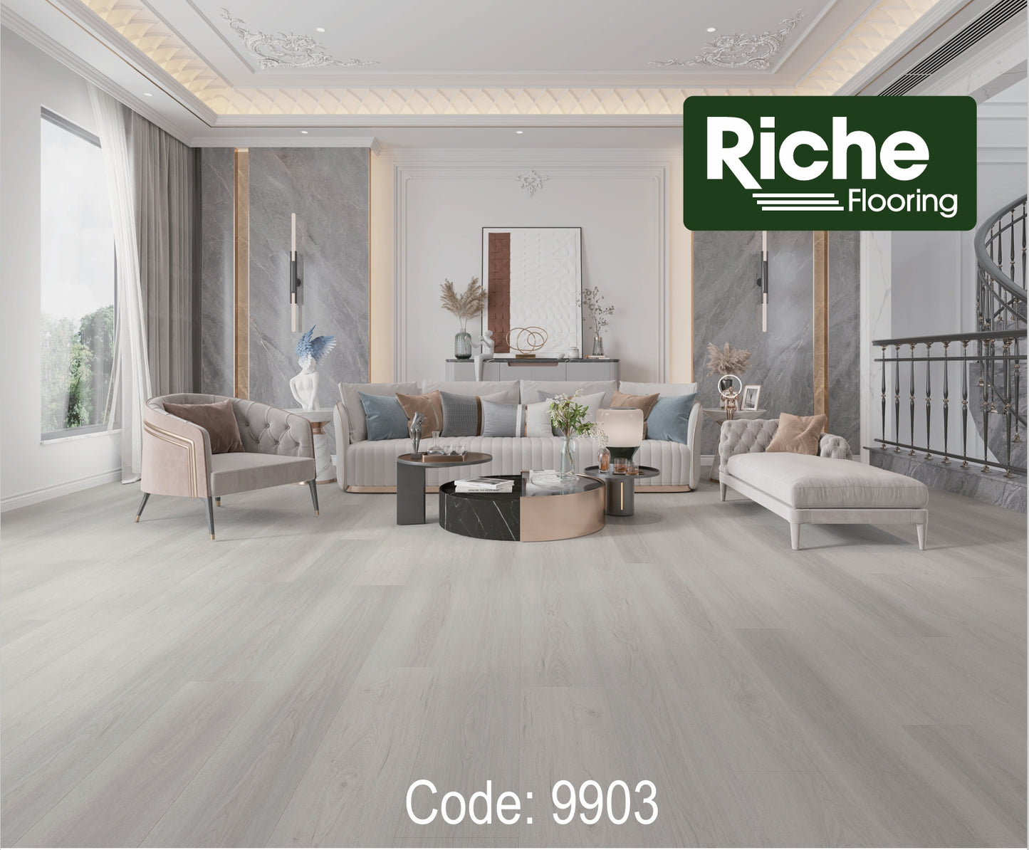 Nordic Frost – Riche Flooring Toronto Collection 12mm EIR Laminate – Main View