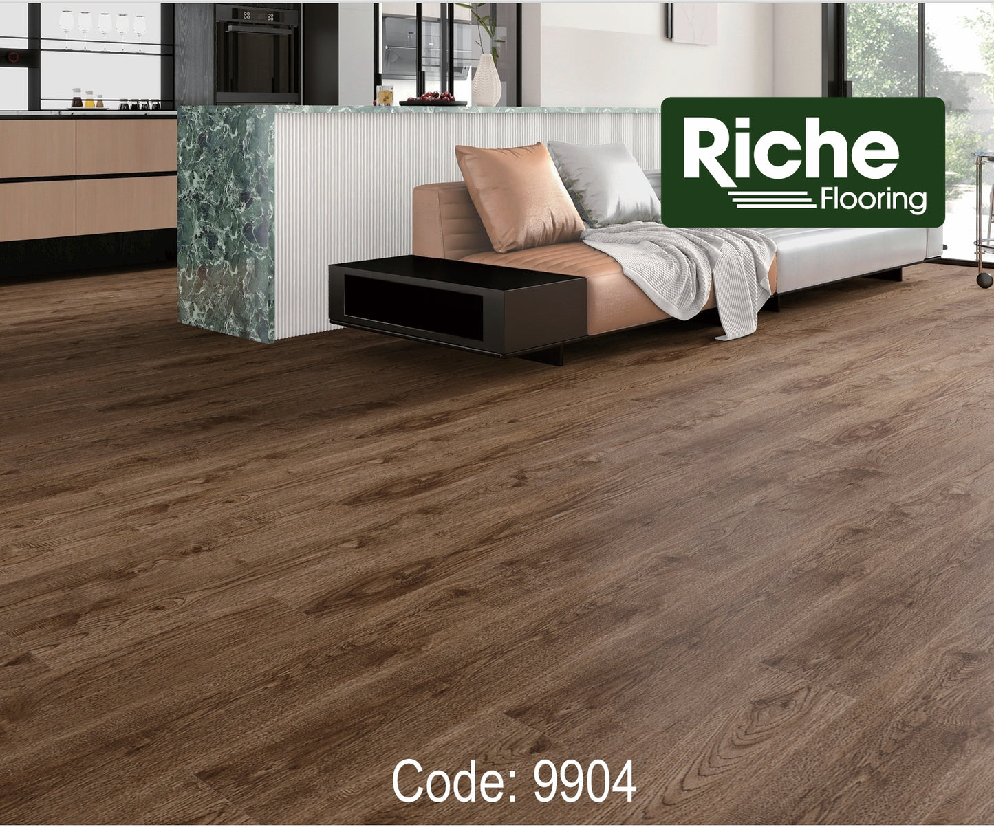 Dark Tobacco – Riche Flooring Toronto Collection 12mm EIR Laminate – Main View