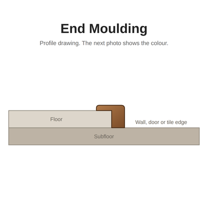Top Floorings End Moulding MG9953 8 mm PVC – End Moulding profile drawing