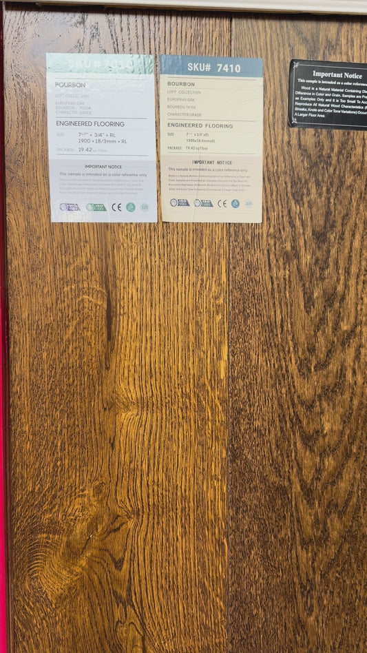 European Oak Engineered Hardwood Flooring – Bourbon | 7½" Wide Plank | 4mm Wear Layer | Wire Brushed Character Grade