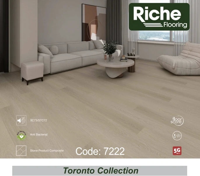 Riche Flooring T-Molding 7222 – Soft Sand Oak – 2400 x 45 x 7 mm PVC