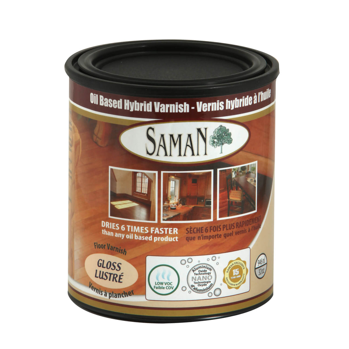 Saman Gloss Hybrid Varnish – 946 mL (1 qt)