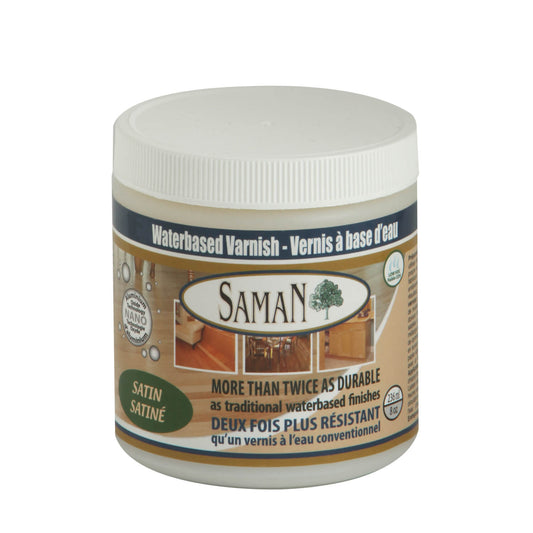 Saman Satin Varnish – Water-Based, 236 mL