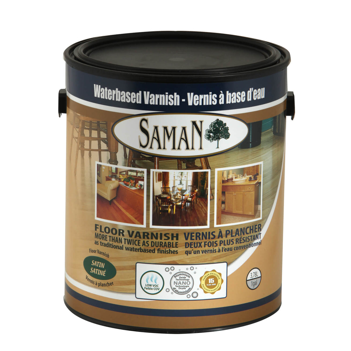 Saman Satin Water-Based Varnish (3.78 L)